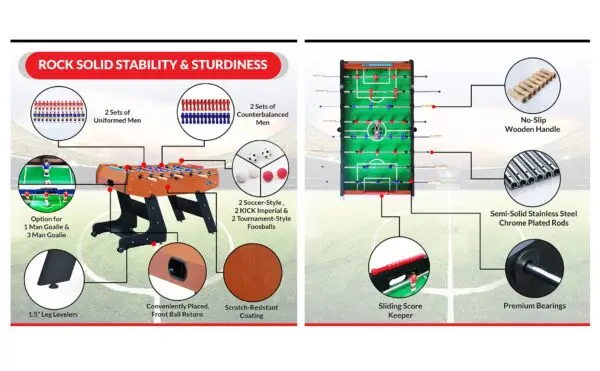 KICK Majesty 55" Folding Foosball Table - Image 8
