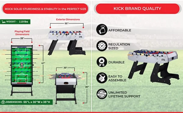 KICK Majesty 55" Folding Foosball Table - Image 16