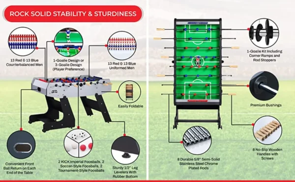 KICK Majesty 55" Folding Foosball Table - Image 17