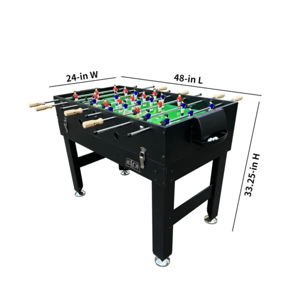 Dimensions of black multi-game table: 48x24x33.25 inches