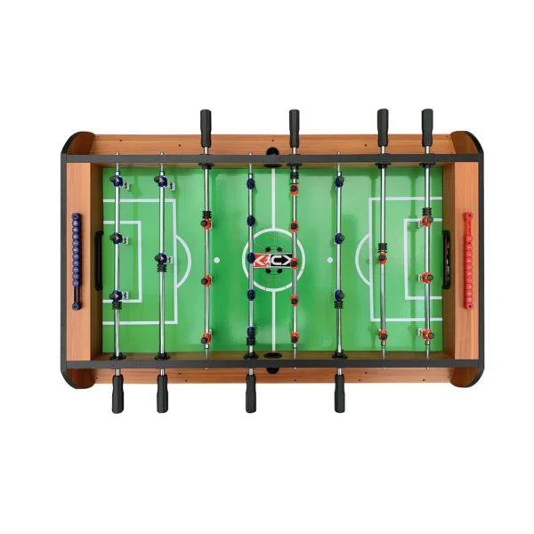 KICK Triplex 55 inch 3-in-1 multi game table end view with scoreboard