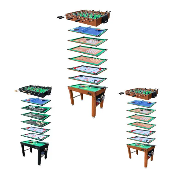 KICK Defender 48" 10-in-1 Multi-Game Table (Brown)